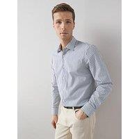 The Very Collection Pure Cotton Striped Formal Shirt - Navy
