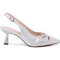 Paradox London Fairmont Shimmer Wide Fit Slingback Heel - Silver