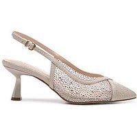 Paradox London Fascinate Shimmer Wide Fit Slingback Heel - Champagne