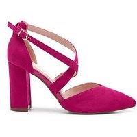 Paradox London Finula Micro Suede Wide Fit Heel - Fuchsia