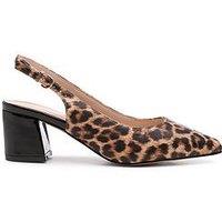 Paradox London Flynn Leopard Print Wide Fit Heel - Black