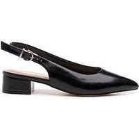 Paradox London Fiorenza Pu Wide Fit Slingback Shoe - Black
