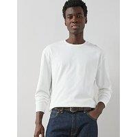 The Very Collection Pure Cotton Long Sleeve Heavyweight T-Shirt- White
