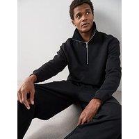 The Very Collection Pure Cotton Premium Quarter Zip Sweatshirt - Black