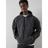 The Very Collection Pure Cotton Relaxed Fit Overhead Canvas Hoodie - Black