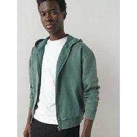 The Very Collection Pure Cotton Washed Zip Through Hoodie - Green
