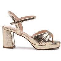 Paradox London Navarra Metallic Wide Fit Heel - Champagne