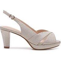 Paradox London Nadine Shimmer Wide Fit Heel - Champagne