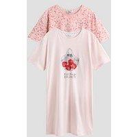 The Very Collection 2Pk Printed Night Dress - Pink