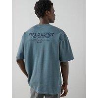 The Very Collection Pure Cotton Relaxed Fit Washed Graphic T-Shirt - Blue