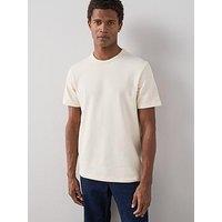 The Very Collection Cotton Rich Textured Crew Neck T-Shirt - Cream