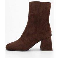 The Very Collection Extra Wide Fit Block Heel Ankle Boot - Brown