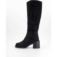 The Very Collection Wide Fit Block Heel Knee Boot - Black