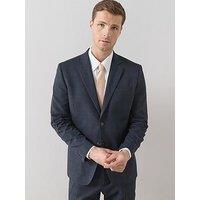 The Very Collection Slim Fit Single Breasted Checked Suit Jacket - Navy