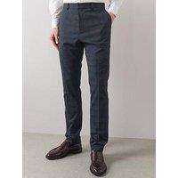 The Very Collection Slim Fit Checked Suit Trousers - Navy