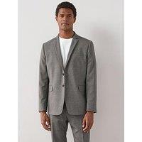 The Very Collection Regular Fit Single Breasted Textured Suit Jacket - Grey