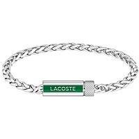 Lacoste Mens Spelt Stainless Steel Bracelet - Silver