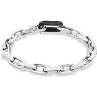 Calvin Klein Klein'S Men'S Ck Aspire Stainless Steel And Black Ip Bracelet - Silver