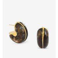 Jon Richard Resin Hoop Earrings - Black