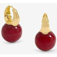 Jon Richard Gold Plated And Red Bead Earrings