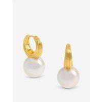 Jon Richard Ridge Hoop And Pearl Statement Earrings - Gold