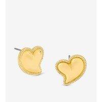 Jon Richard Puff Heart And Cubic Zirconia Stud Earrings - Gold