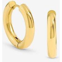 Jon Richard Waterproof Gold Plated Medium Chubby Hoop Earrings