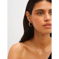 Jon Richard Waterproof Gold Plated Large Chubby Hoop Earrings