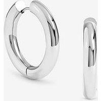 Jon Richard Waterproof Sterling Silver Plated Large Chubby Hoop Earrings