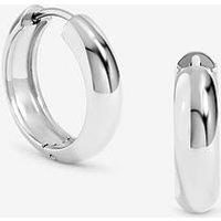Jon Richard Waterproof Sterling Silver Plated Small Flat Surface Hoop Earrings