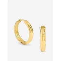 Jon Richard Waterproof Gold Plated Medium Flat Surface Hoop Earrings