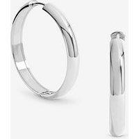 Jon Richard Waterproof Sterling Silver Plated Large Flat Surface Hoop Earrings