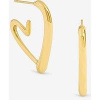 Jon Richard Waterproof Gold Plated Heart Hoop Earrings