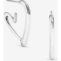 Jon Richard Waterproof Sterling Silver Plated Heart Hoop Earrings