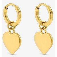 Jon Richard Waterproof Gold Plated Heart Charm Hoop Earrings
