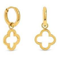 Jon Richard Waterproof Gold Plated Clover Huggie Hoops