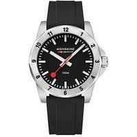 Mondaine Mens Numeri 42Mm Dial, Silicone Strap - Black
