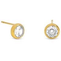 Jon Richard Waterproof Gold Plated Crystal Besel Stud Earrings