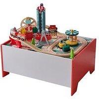 Teamson Kids Amusement Park Play Table, Train Set, Multicolor