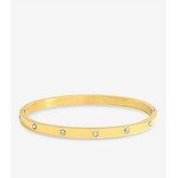 Jon Richard Waterproof Gold Plated Crystal Polished Bangle