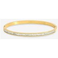 Jon Richard Waterproof Gold Plated Crystal Row Bangle