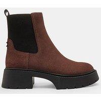 Coach Leah Platform Suede Chelsea Bootie - Brown