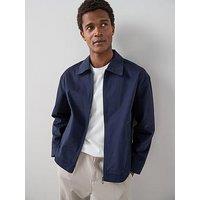 The Very Collection Pure Cotton Zip Through Collared Jacket - Navy