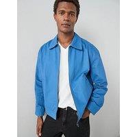 The Very Collection Pure Cotton Zip Through Collared Jacket - Blue