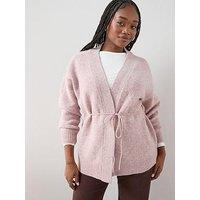 The Very Collection Curve Edge To Edge Cardigan - Pink