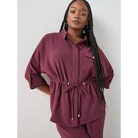The Very Collection Curve Cinched Waist Shirt Co-Ord - Purple