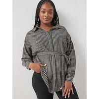 The Very Collection Curve Gingham Belted Shirt