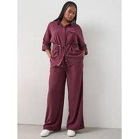 The Very Collection Curve Elasticated Waist Wide Leg Trouser Co-Ord - Purple