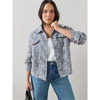 The Very Collection Curve Boucle Jacket - Blue