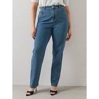 The Very Collection Curve Textured Straight Leg Jean - Dark Wash